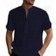 thumbnail image 2 of Camisa informal lisa para hombre - Blusa de manga corta con cuello alto - Material duradero, adecuada para un look diario/informal, múltiples tallas, 2 of 6