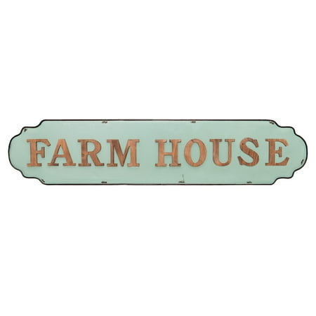 Porcelain Enamel Sign - Farmhouse Antique Mint Green Tin Enamel Wall Sign