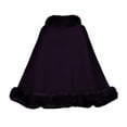 thumbnail image 3 of Domuza Womens Faux Fur Shawl Wrap Winter Warm Knitted Cardigan Jacket Evening Dresses Cape Shrug Dark Purple, 3 of 3