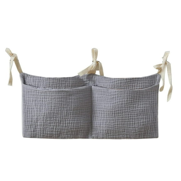 Fridja Sac de Rangement pour Lit de Bébé en Coton, Sac de Rangement Suspendu pour Chevet