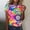 Green, variant on Fwqbns Women's 60s 70s Hippie Shirt Tie Dye Vintage Graphic Tee Tops Retro Boho Hippie Costume T-Shirt Casual Loose Fit Tops for Party Festival Daily Wear
