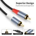 thumbnail image 2 of AOOOWER Two Shielded 2RCA to 2RCA Sound Cable Y Shaped Splitter for Players Receivers, 2 of 8