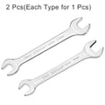 thumbnail image 3 of Uxcell 2pcs Double Open End Wrench 17mm x 19mm/18mm x 21mm Metric 15 Degree Offset Angle Small Flat Head Wrench Mirror Polished Open Ended Spanner for Automotive Repair Furniture Assembly, 3 of 7