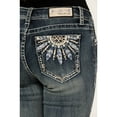 thumbnail image 2 of Grace In La Women's Medium Wash Mid Rise Half Dreamcatcher Pocket Bootcut Jeans - EB-S646 29W x 34L, 2 of 4