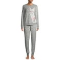 thumbnail image 3 of Secret Treasures Women's and Women's Plus Fuzzy Applique Top and Pants, 2-Piece Pajama Set, 3 of 6