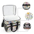 thumbnail image 6 of FORMRS Insulated Cooler Bag 24 Cans Capacity Soft Leakproof Lunch Box with Side Pockets, Green Wildflower Pattern, 6 of 7