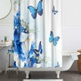 thumbnail image 6 of Butterfly Shower Curtain Polyester Shower Curtain Color:Blue Material:Polyester, 6 of 7