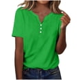 thumbnail image 3 of Ropa bonita,Blusa de manga corta con botones y estampado para mujer, estilo informal de lino, poliéster, cómoda para uso diario, sopatenor, 3 of 9