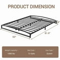 thumbnail image 2 of Profile Metal Bed Frame with Arch Headboard & Footboard, Heavy Duty Platform Base, Noise-Free, No Box Spring Needed, Easy Assembly, Queen, Black-6 inch, 2 of 7