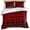 Red, variant on Brown Black Plaid Bedding 3 Piece Duvet Cover Set Queen Size, Vintage Rustic Star Buffalo Check Soft Microfiber Comforter Cover with Zipper Closure & Pillowcases, Wrinkle & FadeResistant Quilt Cover
