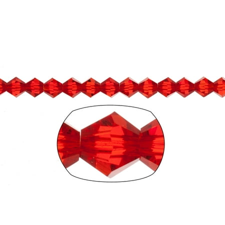 - Bicone Crystal Beads Red Faceted xilion Crystal For Jewelry Making mm 74Cnt