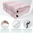 thumbnail image 4 of 3 Pieces King Quilt Set,Pink Ombre Vertical Striped Soft Bedding Sets with 1 Quilt & 2 Pillow Shams,Ombre Vertical Stripe Summer Bedspread Lightweight Coverlet Comforter for All Season, 4 of 9