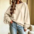 thumbnail image 3 of TGSLY Women's Batwing Long Sleeve Sweatshirt Lightweight Crew Neck Drop Shoulder Fall Tops Relaxed Casual Solid Color Workout Pullovers M, 3 of 7