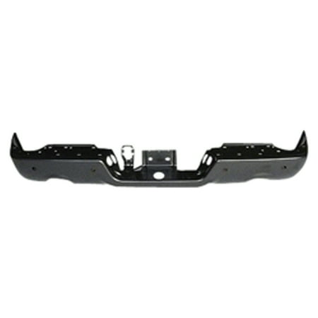Rear Step Bumper Face Bar Black - Paint To Match Steel - High Strength