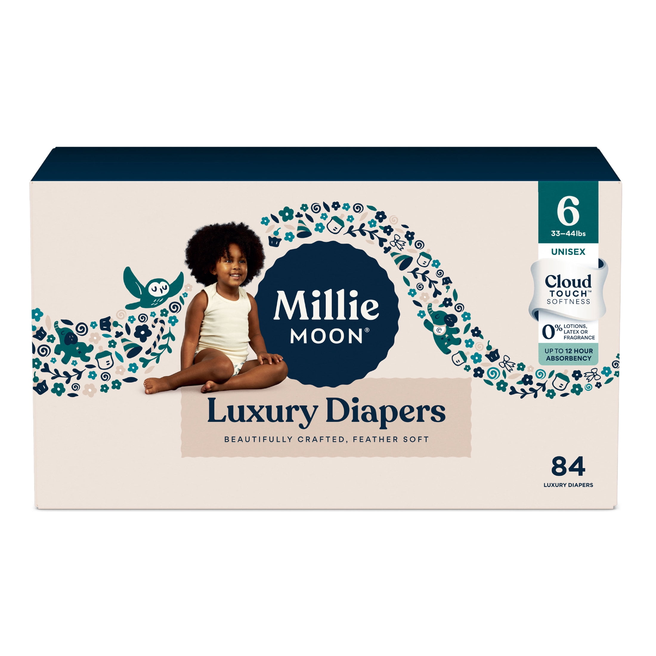 Millie Moon Luxury Diapers, Size 6, 84 Count (Select for More Options)