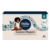 Millie Moon Luxury Diapers, Size 6, 84 Count, Ultra-Absorbent for Up to 12 Hours Leak Protection