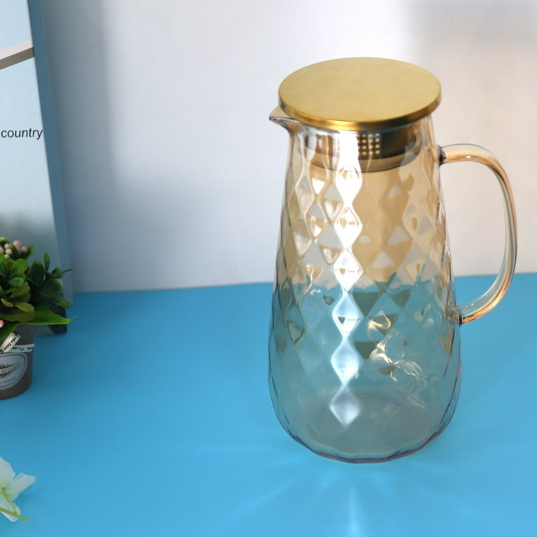 54oz Glass Pitcher With Lid Iced Tea Pitcher Water Jug Hot Cold