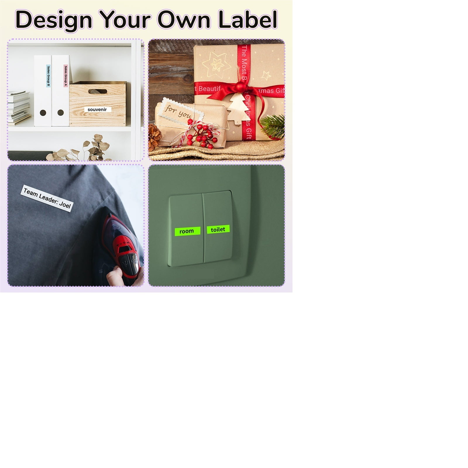 Label Maker Machine P12 PRO Sticky Label Fabric Iron-on Clothing Label Satin Ribbon Rechargeable Bluetooth Inkless Label Maker