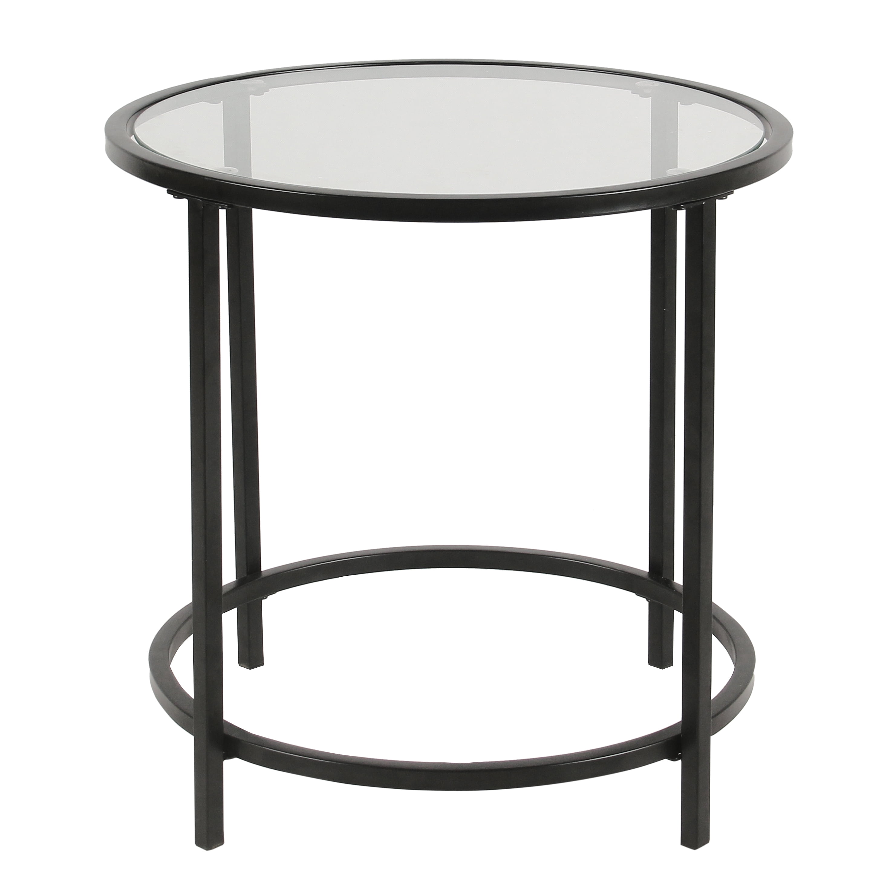 Homepop Round Metal Accent Table With Glass Top Black Com Homepop Round Metal Accent Table With, Round Metal Accent Table Black