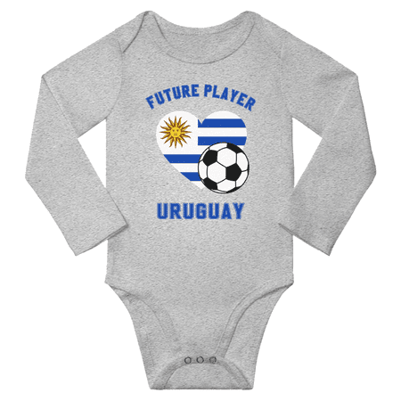 

Future Uruguay Soccer Player Baby Long Slevve Rompers Bodysuit (Gray 12-18 Months)
