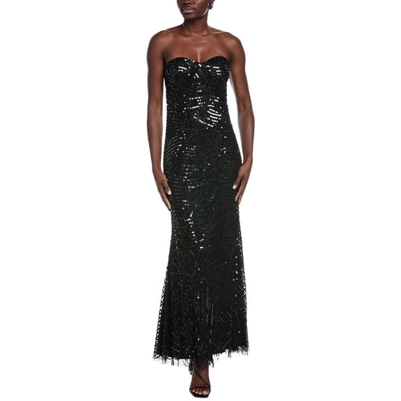 Aidan Mattox womens  Embellished Gown, 10, Black