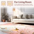 thumbnail image 2 of ODIKA 4'x6' Machine Washable Non-Slip Area Rug, Whimsical Knot with Gold Foil Highlights and Swirls High Traffic Rug, Pink, 138612, 2 of 7