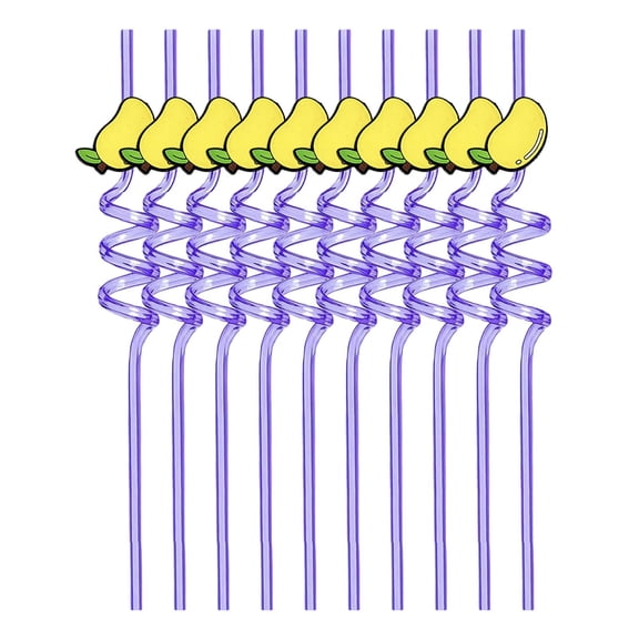 Drinking Straws Set of 10 with Fun Spiral Design and Decorative Topper for Parties and Events Straws for Beverages and Smoothies Drinking Straws #A6 P_045