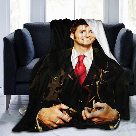 David Tennant Throw Flannel Blanket for Bed Sofa Room Couch Camping Car Soft Air Conditioning Blankets for All Seasons 50"x40"