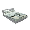 thumbnail image 2 of Ambesonne Animal Fitted Sheet & Pillow Sham Set, Wild Animal Pastel Design, Queen, Pale Green and Pale Blue, 2 of 2
