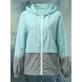 thumbnail image 6 of Musuos Women Autumn Raincoat Lightweight Waterproof Rain Jackets Hooded Windbreaker, 6 of 7