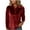 Red, variant on HomeDM Women's Velvet Long Sleeve Sweatshirts, Solid Color Button Down Collared V Neck Pullover Tops for Fall Winter - Khaki/L