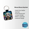 thumbnail image 2 of Old English Sheepdog Dog Pop Art Faux Leather Square Keychain, 2 of 7