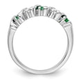 thumbnail image 2 of 14K White Gold Ring Band Wedding Diamond Round Emerald Green, 2 of 7