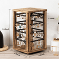 thumbnail image 4 of Sfugno Rotating Earring Stand,4 Tiers Earring Holder Organizer Stand with 192 Earring Tree Holes Rustic Wood Display for Stud Earrings, Hoop Earrings, 4 of 8