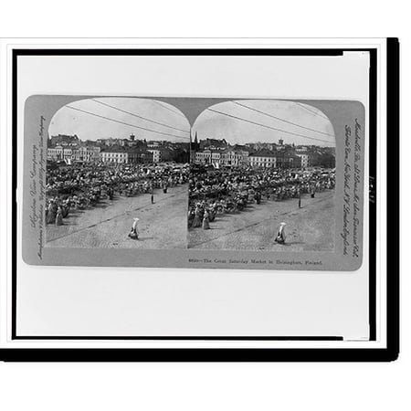 Historic Print, The great Saturday market in Helsingfors, Finland, 18" x 24"