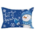 thumbnail image 2 of Blue Snowman Christmas Throw Pillow Covers, Xmas Winter Snowflake Let Snow Soft Breathable Pillow Cases with Invisible Zipper for Sleeping, Body Pillowcases for Couch Bed Sofa Chair 24x36 Inches, 2 of 6