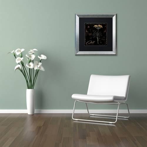 Trademark Fine Art "Black Gold Herbs I" Canvas Art by Color Bakery Black Matte, Silver Frame