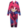 thumbnail image 3 of Hazbin Hotel Men's Hooded Jumpsuit - Zip Up One Piece Pajamas Soft Cozy Winter Warm Plush Loungewear, 3 of 8