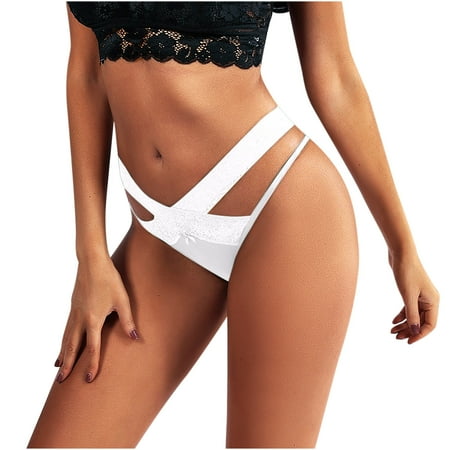 

Simplmasygenix Clearance Underwear for Women Plus Size Bikini Botton Lingerie Women Soild Lace Low Waisted G-String Panties Briefs