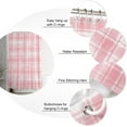 thumbnail image 5 of Waterproof Shower Curtain, Pink Checkered Polyester Fabric Bathroom Curtains with 12 Hooks, 36" W x 72" H, Vintage Watercolor Pink Plaid Quick-Drying Bathtub Curtain, 5 of 6