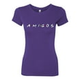 thumbnail image 2 of Friends Amigos Parody Pop Womens Slim Fit Junior Tee, Purple Rush, X-Large, 2 of 3