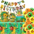 thumbnail image 2 of Vajilla desechable para fiesta de cumpleaños de El Rey León, decoración para tarta, bandera colgante, globo de El Rey León, decoración de cumpleaños, 2 of 2