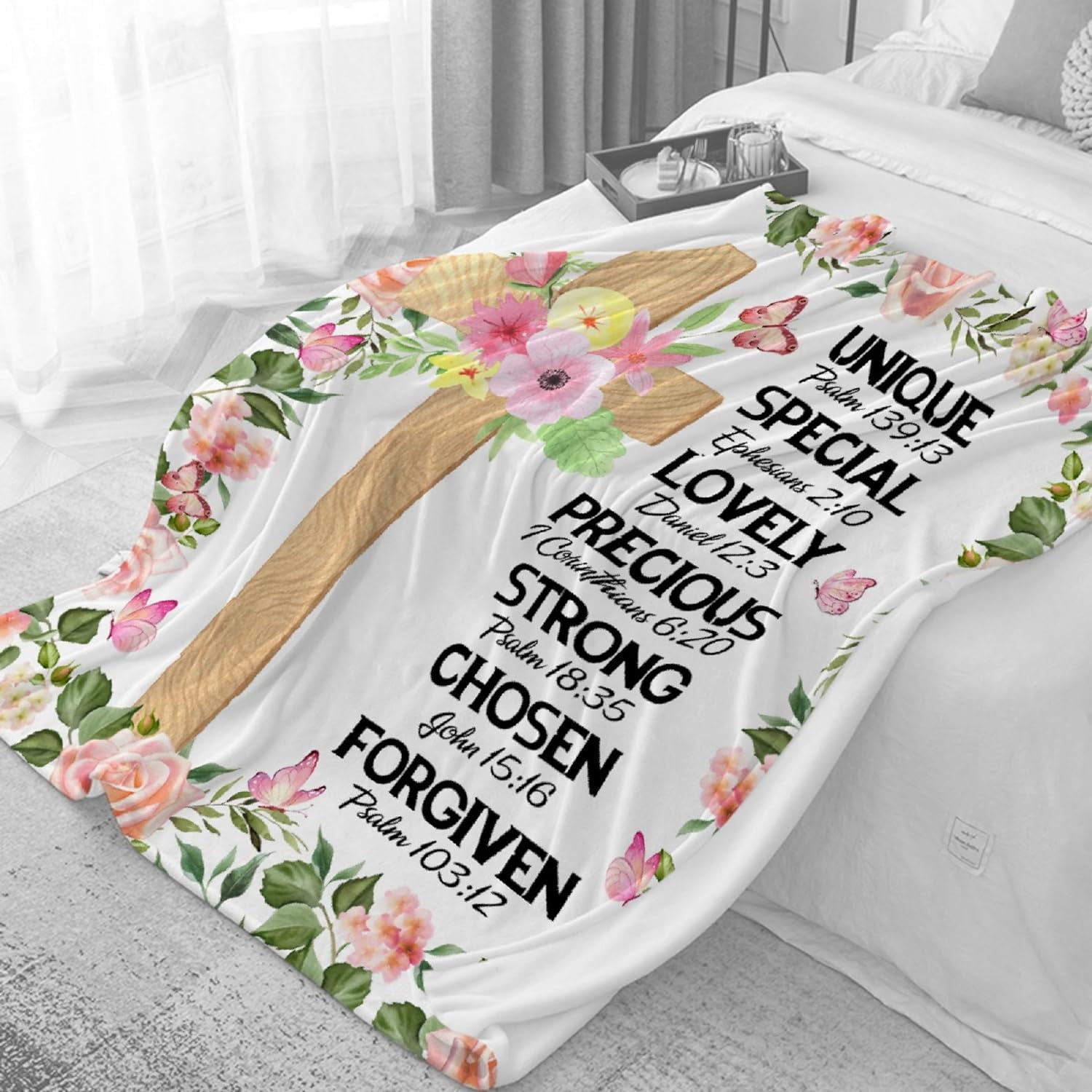 Christian Blanket with Inspirational Thoughts and Prayers Religious - God Gifts for Women/Mom/Mother''s Day/Birthday - Ultra Soft Warm Healing Throw Blanket Home Decor - 30"x40" Scripture Gifts