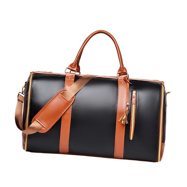 Bolsa de lona plegable para trajes, protección para hombres y mujeres, bolsa grande para fin de semana. Marrón