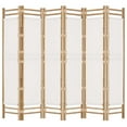 thumbnail image 3 of vidaXL Folding 6-Panel Room Divider 240 cm Bamboo and Canvas, 3 of 5