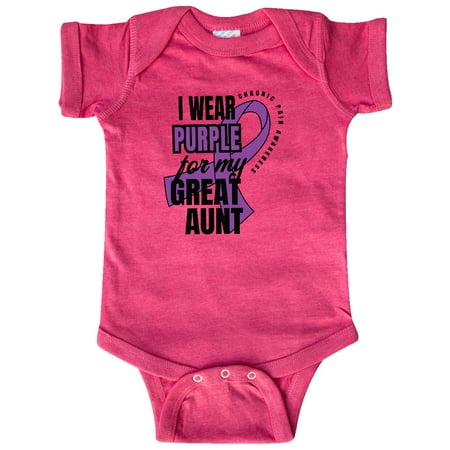 

Inktastic Chronic Pain I Wear Purple For My Great Aunt Gift Baby Boy or Baby Girl Bodysuit