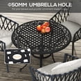 thumbnail image 4 of Outsunny 35.5" Round Outdoor Dining Table with 2" Umbrella Hole, Black, 4 of 10