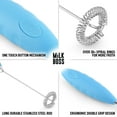thumbnail image 3 of Milk Boss Milk Frother Handheld with Batteries - Comfort Grip Milk Wand - Teal, 3 of 6