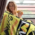 thumbnail image 2 of Softball Gifts for Girls, Softball Blanket 50"x60" Cute Soft Cozy Warm Flannel Blanket for Bed Couch Sofa, Softball Laces Sports Lovers Throw Blanket, 2 of 7
