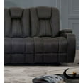 thumbnail image 6 of Modern Contemporary 1pc Sofa Drop Down Table Transitional Recliner Living Room Dark Gray Fabric Solid wood Armrest Storage, 6 of 7